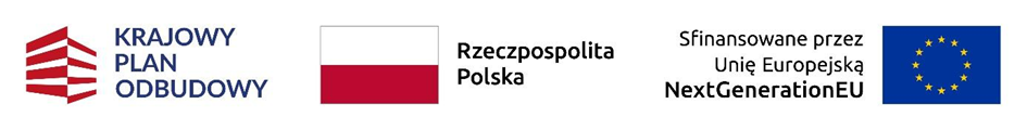 logotypy: Krajowy Plan Odbudowy/ Rzeczpospolita Polska/ Unia Europejska 