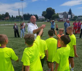 konferencja na Stadionie Miejskim - przekazanie historycznej dotacji na budowę letniego basenu 