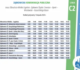 rozkład jazdy C2 cegielnia/ wrocławska/ basen 
