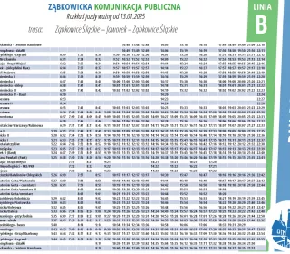 linia B robocze (rozkład od 13.01.2025