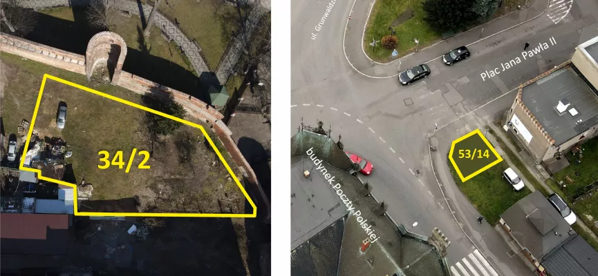 Działki pod inwestycje przy ul. B. Prusa oraz przy Placu Jana Pawła II