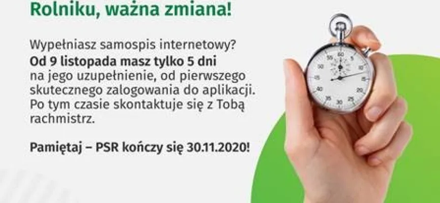 spis rolny skrócony czas