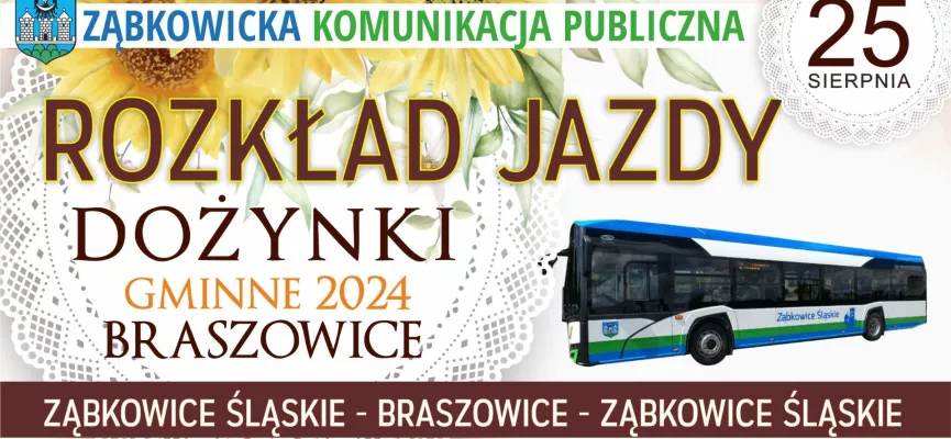 rozkład jazdy dożynki Braszowice 2024 KAFELEK
